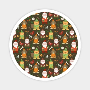Garden Gnomes Pets Pattern Chocolate Magnet